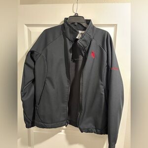 Columbia Men's Dark Gray Performance Jacket with Red Highlights